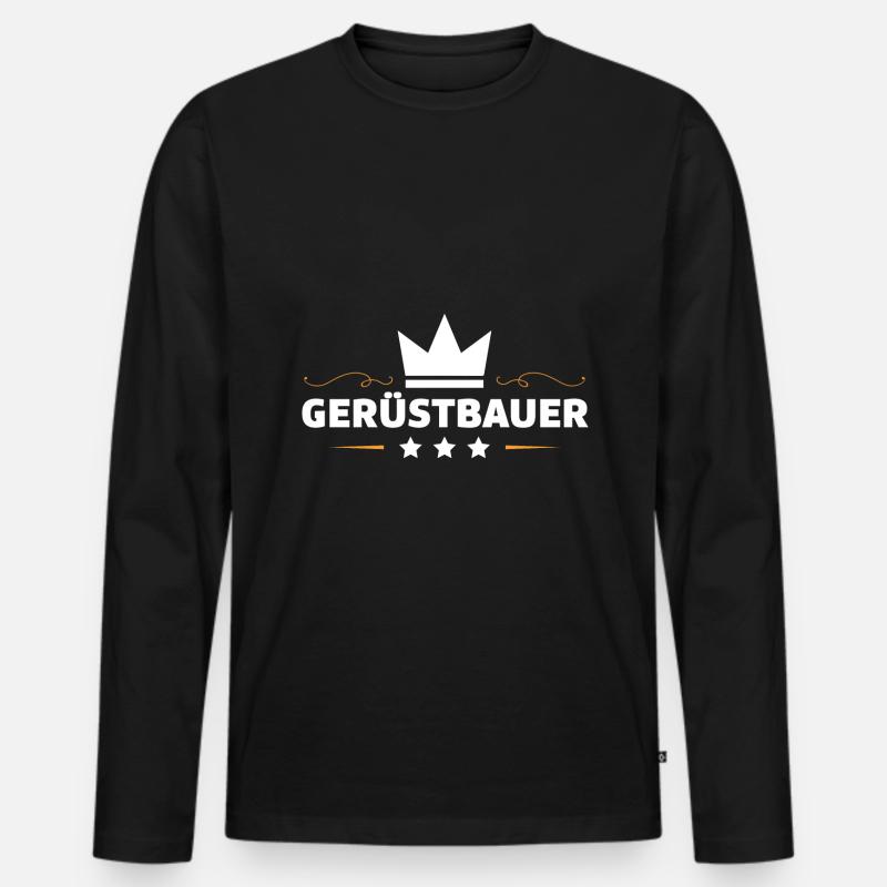 Gerüstbauer Beruf - Männer Premium Bio Langarmshirt - Schwarz