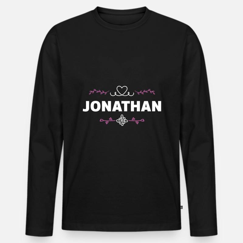 Jonathan - Männer Premium Bio Langarmshirt - Schwarz