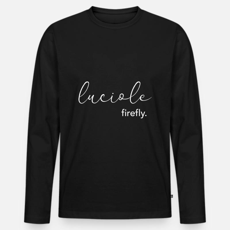 Glühwürmchen - Männer Premium Bio Langarmshirt - Schwarz