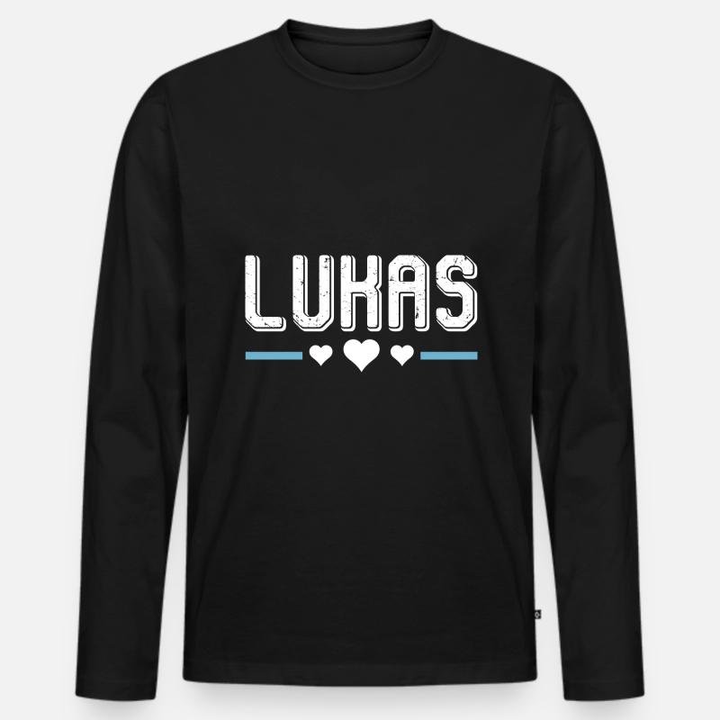 Lukas - Männer Premium Bio Langarmshirt - Schwarz