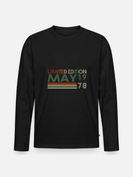 45ème Anniversaire Mai Millésime 1978 - T-shirt manches longues Premium bio Homme - noir