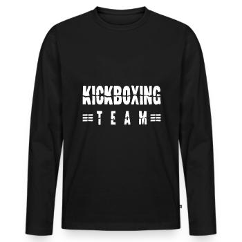 Équipe de kickboxing - T-shirt manches longues Premium bio Homme - noir - Devant - Nico (187cm)