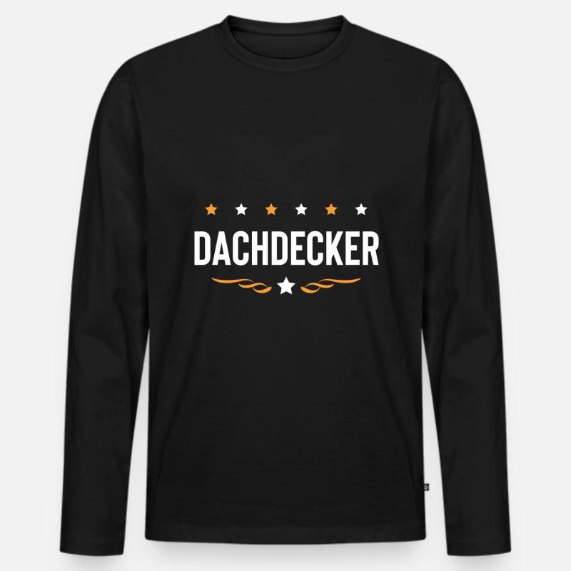 Dachdecker Beruf - Männer Premium Bio Langarmshirt - Schwarz