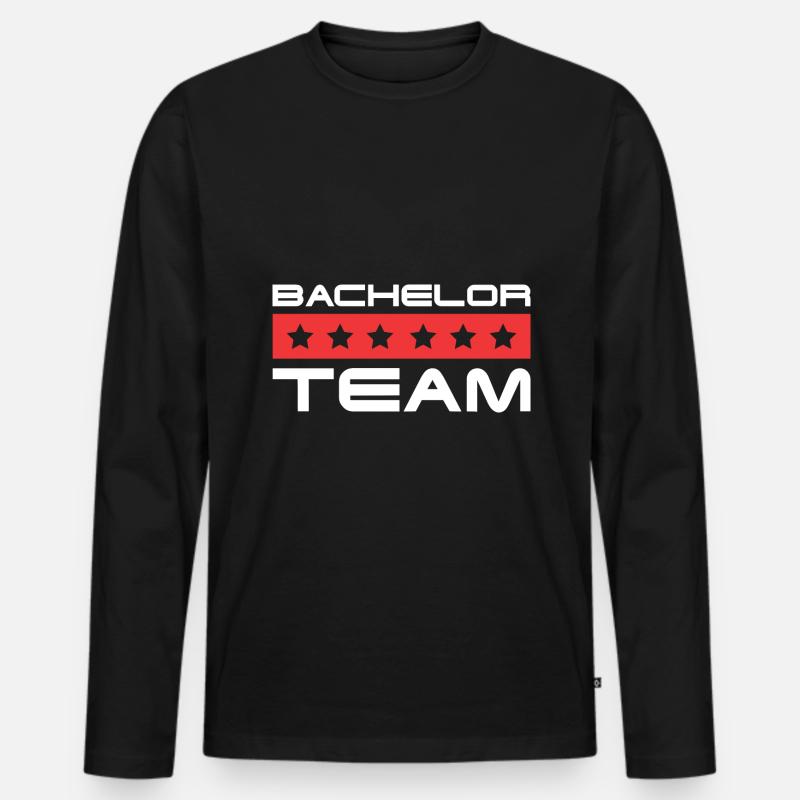 Bachelor Crew - Männer Premium Bio Langarmshirt - Schwarz