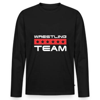 Wrestling Crew - Männer Premium Bio Langarmshirt - Schwarz - Vorne - Nico (187cm)