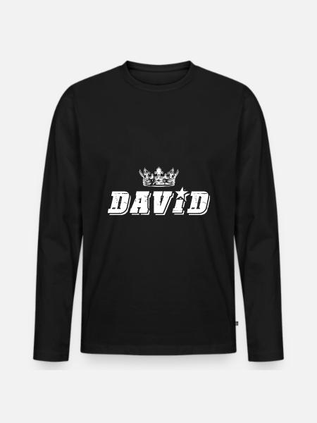 David - Men's Premium Organic Long Sleeve Shirt - black