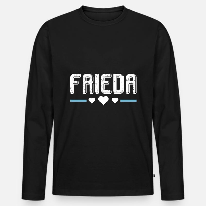 Frieda - Männer Premium Bio Langarmshirt - Schwarz