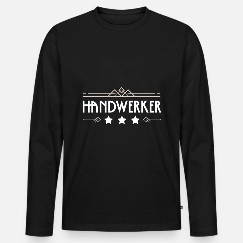 Handwerker Beruf - Männer Premium Bio Langarmshirt - Schwarz
