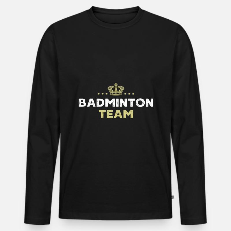 Badminton Team - Männer Premium Bio Langarmshirt - Schwarz