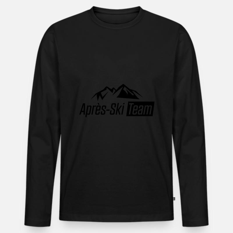 apres ski team berge - Männer Premium Bio Langarmshirt - Schwarz