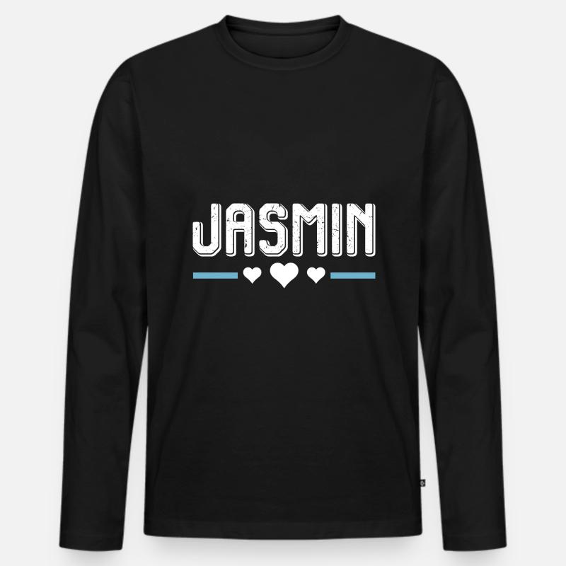Jasmin - Männer Premium Bio Langarmshirt - Schwarz
