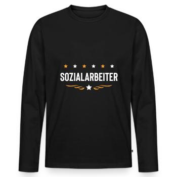 Sozialarbeiter Beruf - Männer Premium Bio Langarmshirt - Schwarz - Vorne - Nico (187cm)