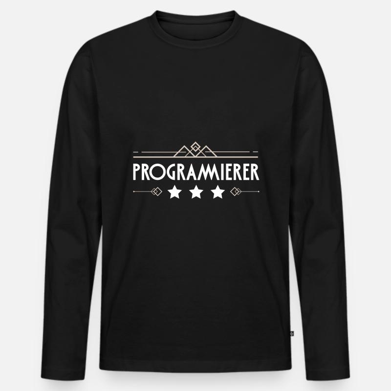 Programmierer Beruf - Männer Premium Bio Langarmshirt - Schwarz
