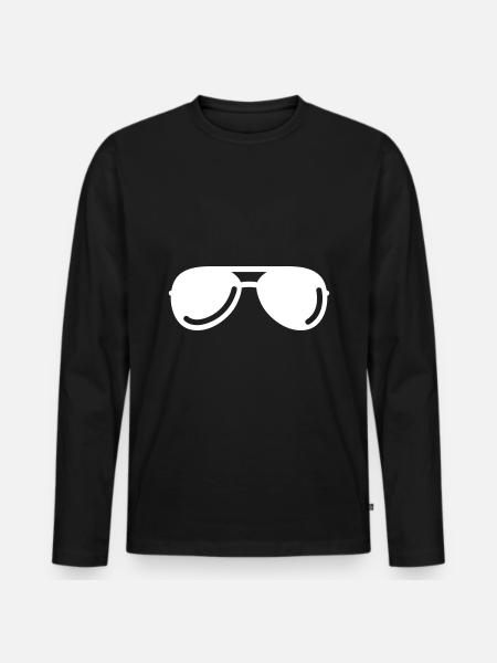 sunglasses icon symbol - Men's Premium Organic Long Sleeve Shirt - black