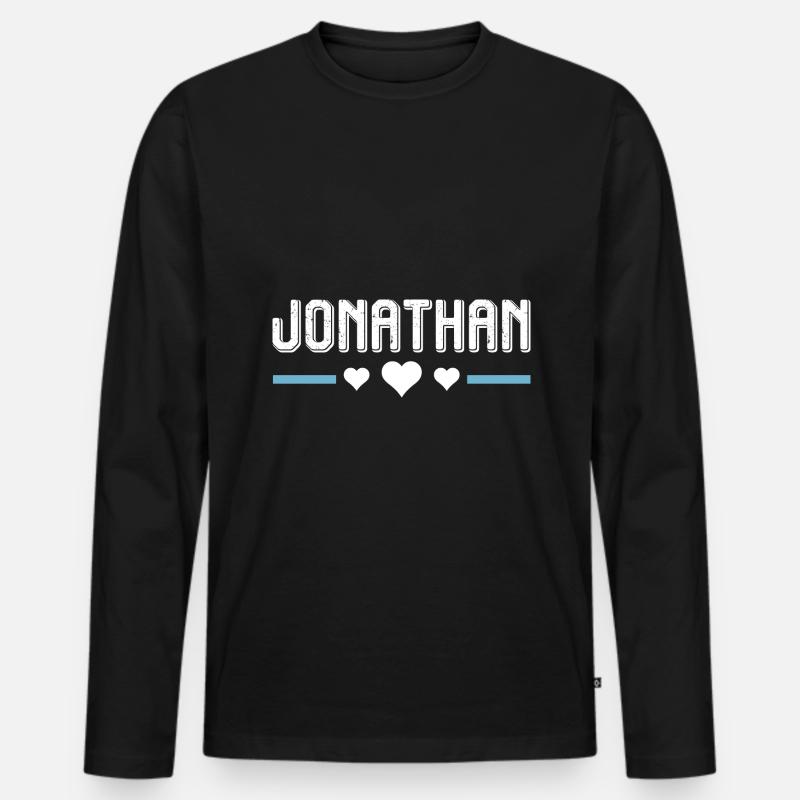 Jonathan - Männer Premium Bio Langarmshirt - Schwarz