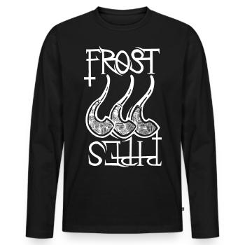 Frost Pipes Logo White - Men's Premium Organic Long Sleeve Shirt - black - Front - Nico (187cm)