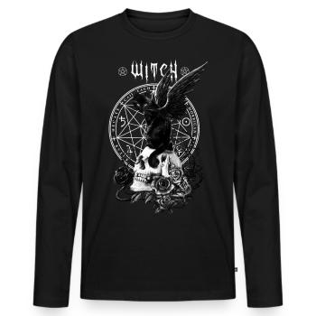 Alchemy England Nine Lives of Poe - Men's Premium Organic Long Sleeve Shirt - black - Front - Nico (187cm)