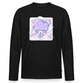 Cute Zombie Lamb bubble head cutie - Men's Premium Organic Long Sleeve Shirt - black - Front - Nico (187cm)