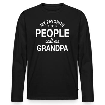 Opa Großvater Mes gens préférés m’appellent grand-père - T-shirt manches longues Premium bio Homme - noir - Devant - Nico (187cm)