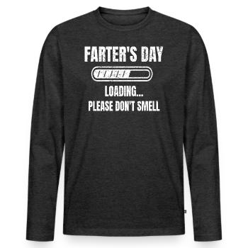 Vatertag Papa Humor Farter's Day Loading - Männer Premium Bio Langarmshirt - Anthrazit meliert - Vorne - Nico (187cm)