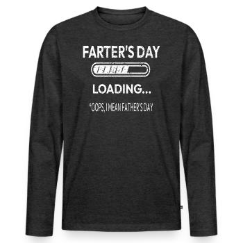 Vatertag Papa Humor Farter's Day Loading - Männer Premium Bio Langarmshirt - Anthrazit meliert - Vorne - Nico (187cm)