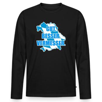 Gut Besser Vermesser Vermessungsingenieur Spruch - Männer Premium Bio Langarmshirt - Schwarz - Vorne - Nico (187cm)