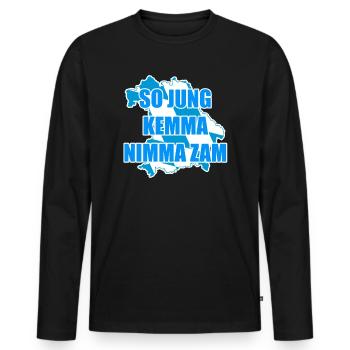 Bayern bayrischer Spruch Sprüche - Männer Premium Bio Langarmshirt - Schwarz - Vorne - Nico (187cm)