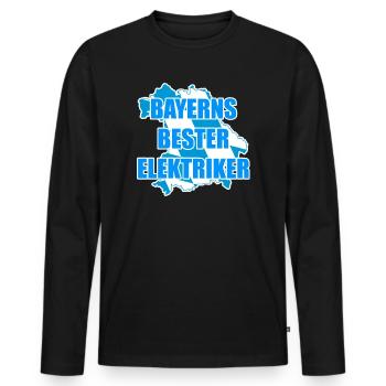 Lustiger Spruch Elektriker Bayern - Männer Premium Bio Langarmshirt - Schwarz - Vorne - Nico (187cm)