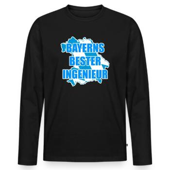 Bayerns bester Ingenieur lustiger Spruch - Männer Premium Bio Langarmshirt - Schwarz - Vorne - Nico (187cm)