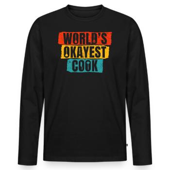 Chef amateur Humour Cuisine Le meilleur cuisinier du monde Drôle - T-shirt manches longues Premium bio Homme - noir - Devant - Nico (187cm)