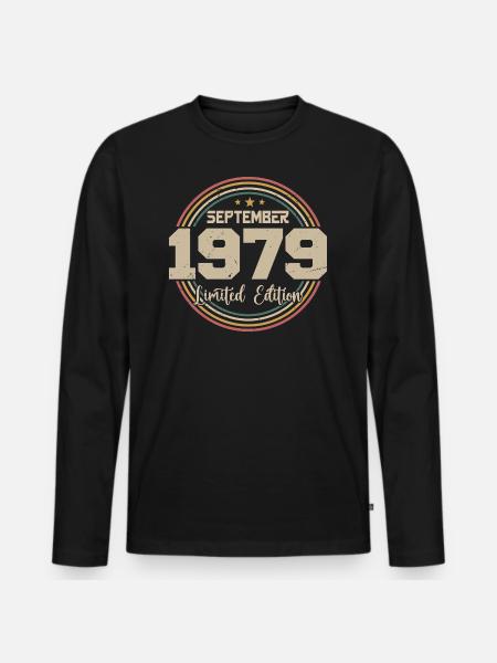 September Birthday Gift 1979 - Men's Premium Organic Long Sleeve Shirt - black