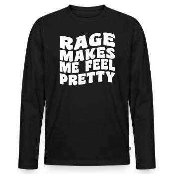 Wut lässt mich hübsch fühlen, Humor sagend, sarkastisch - Männer Premium Bio Langarmshirt - Schwarz - Vorne - Nico (187cm)