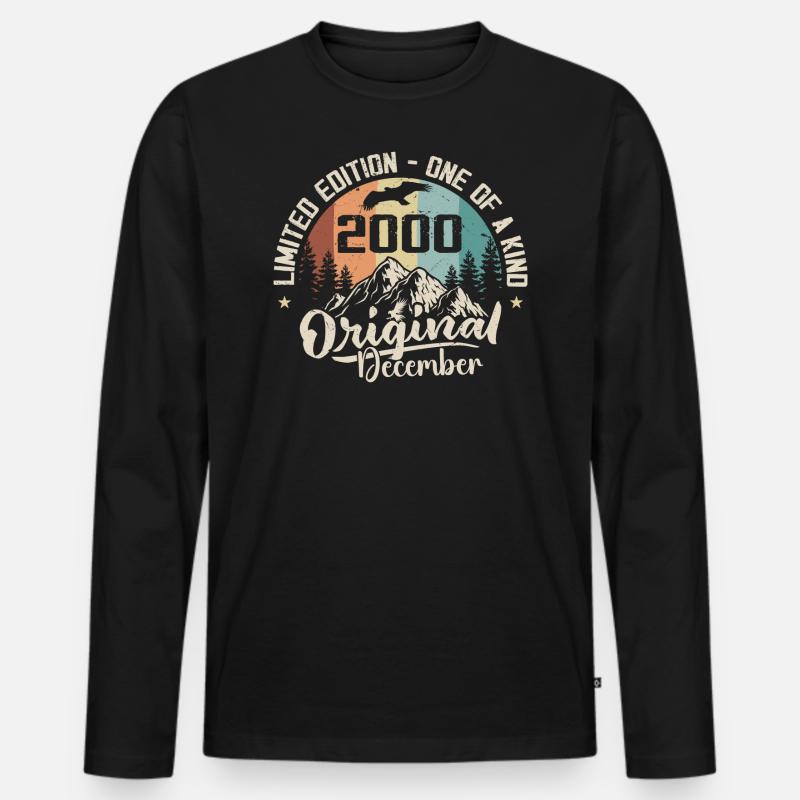 Dezember 2000 Geburtstag - Dezember 2000 Geschenk - Männer Premium Bio Langarmshirt - Schwarz