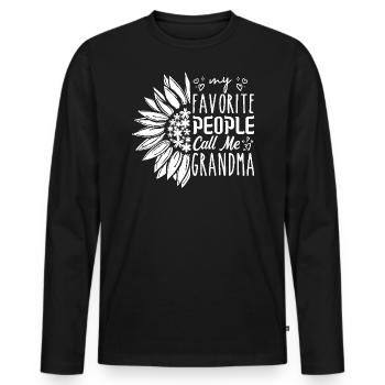 My favorite people call me grandma - T-shirt manches longues Premium bio Homme - noir - Devant - Nico (187cm)
