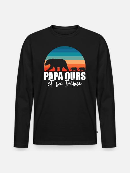 Papa Bear - Little Bears - Men's Premium Organic Long Sleeve Shirt - black