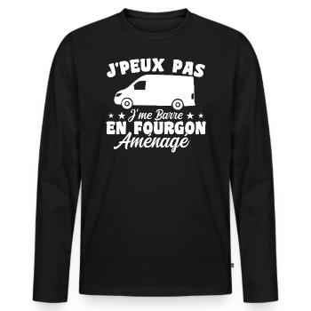 J'peux pas j'me barre en fourgon aménagé - T-shirt manches longues Premium bio Homme - noir - Devant - Nico (187cm)
