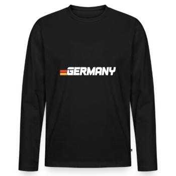 Drapeau rétro Jersey Allemagne - T-shirt manches longues Premium bio Homme - noir - Devant - Nico (187cm)