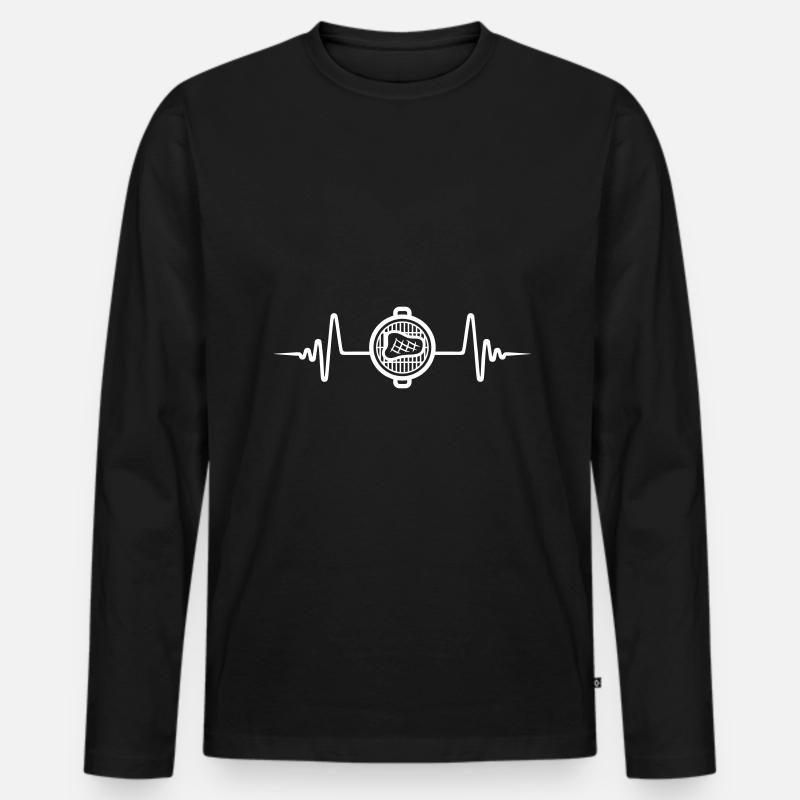Steak Puls Fleisch - Männer Premium Bio Langarmshirt - Schwarz