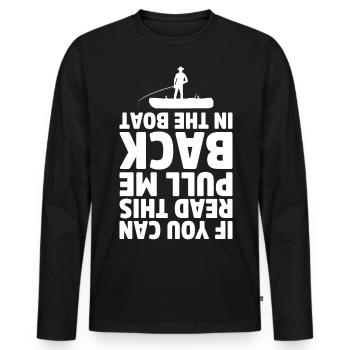 Pêcheur Drôle pêche Pêche à la mouche Poisson - T-shirt manches longues Premium bio Homme - noir - Devant - Nico (187cm)
