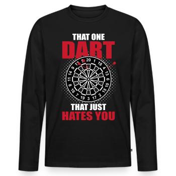 Drôle de fléchettes idée cadeau pour les joueurs de fléchettes fléchettes - T-shirt manches longues Premium bio Homme - noir - Devant - Nico (187cm)
