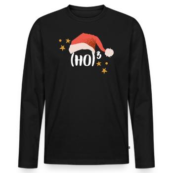 Christmas Mathematics Ho Hoch 3 - Men's Premium Organic Long Sleeve Shirt - black - Front - Nico (187cm)