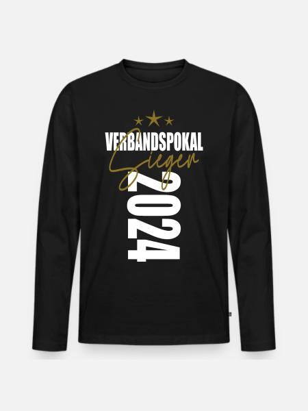 Verbandspokal Sieger 2024 - Männer Premium Bio Langarmshirt - Schwarz