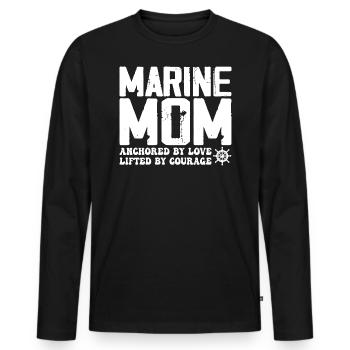 Funny Mom Marines Lover Design For Mother's Day - T-shirt manches longues Premium bio Homme - noir - Devant - Nico (187cm)