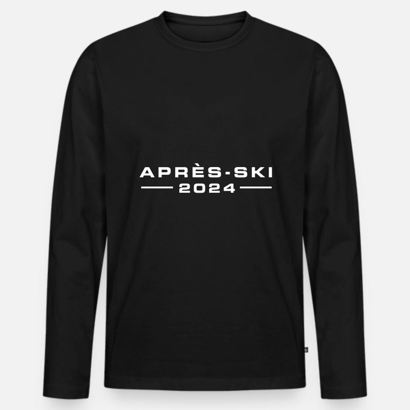 Apres Ski 2024 - Männer Premium Bio Langarmshirt - Schwarz