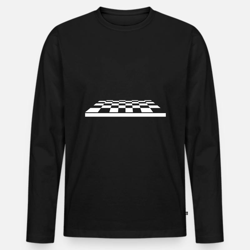 Schachbrett symbol - Männer Premium Bio Langarmshirt - Schwarz