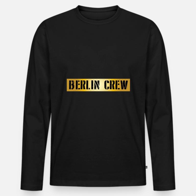 Berlin Crew - Männer Premium Bio Langarmshirt - Schwarz