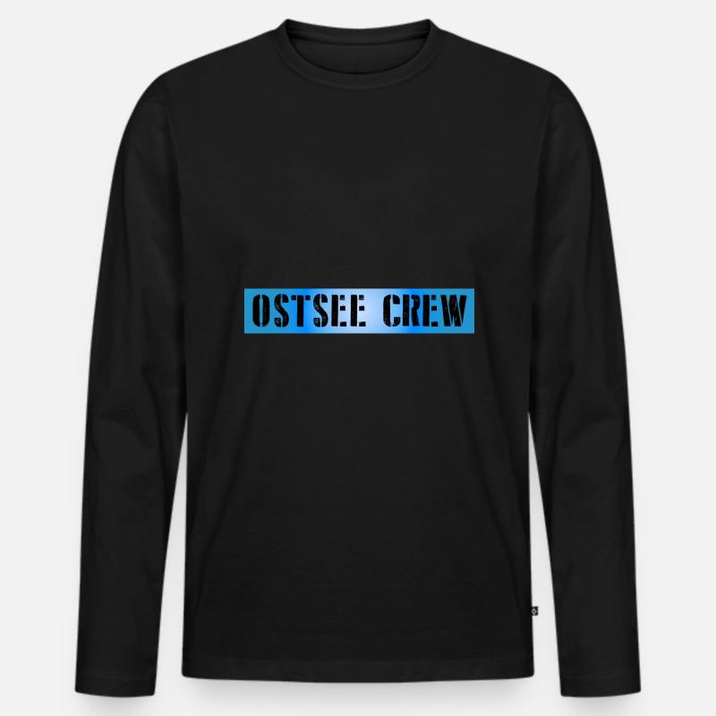 Ostsee Crew - Männer Premium Bio Langarmshirt - Schwarz