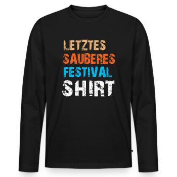 Festival Konzert Party Techno Rave Trance Geschenk - Männer Premium Bio Langarmshirt - Schwarz - Vorne - Nico (187cm)
