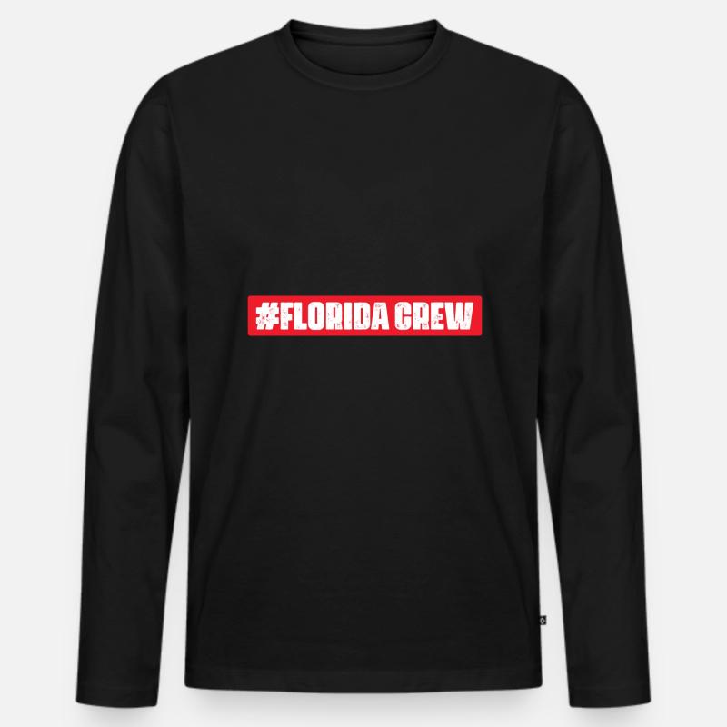 Florida Crew - Männer Premium Bio Langarmshirt - Schwarz