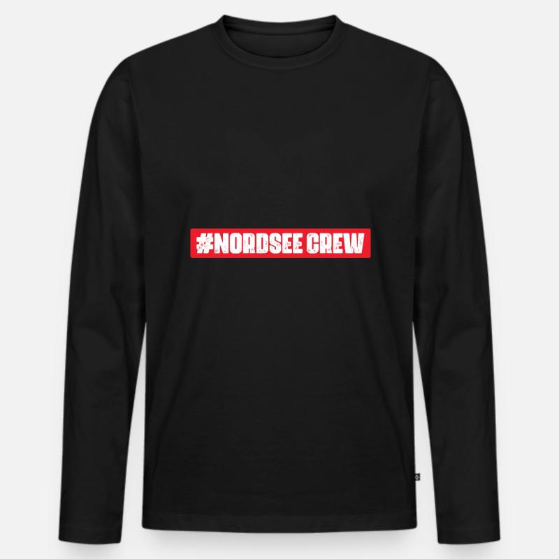 Nordsee Crew - Männer Premium Bio Langarmshirt - Schwarz